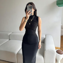 Load image into Gallery viewer, Summer Solid Color Split High Waist Slim Sexy Sleeveless Long Women Clothing Dress