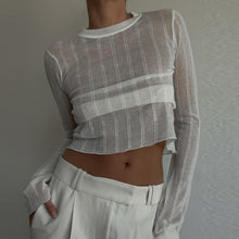 Load image into Gallery viewer, Women Clothing T shirt Sexy Cutout Top Simple Solid Color Slim Fit Cropped Long Sleeve T shirt Top