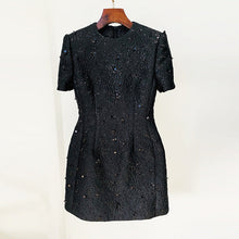 Load image into Gallery viewer, Elegant Graceful Jacquard Heavy Industry Beads Short Sleeve Dress Two Piece