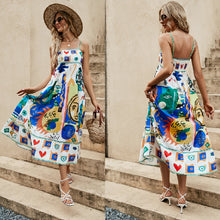 Load image into Gallery viewer, Sexy Women Clothing Sling Graffiti Printing Sleeveless Swing Dress Amplified craft