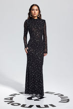 Load image into Gallery viewer, Arrival Black Dress Sexy Strap Rhinestone Tight Long Sleeve Dress