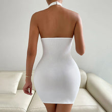 Load image into Gallery viewer, WomenClothing Autumn Winter Party Dress Sexy Backless Stand Collar Sleeveless Sheath Dress