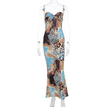 Load image into Gallery viewer, Summer Women Clothing Sexy Pure Want to Print Tube Top Sleeveless Backless Dress