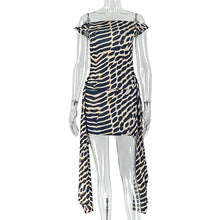 Load image into Gallery viewer, Special Women Clothing Street Leopard Print Printed Lace up Hip Dress Diagonal Collar Sleeveless Office Short Dress