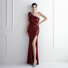 Load image into Gallery viewer, Craft Sequined Toast Clothing Long One Shoulder Appreciation Dinner Slim Fit Fishtail Wedding Socialite