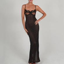 Load image into Gallery viewer, Autumn Sexy Suspender Tight Dress Lace Backless Split Polka Dot Dress