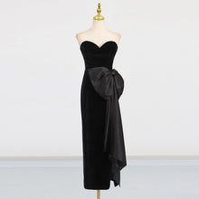 Load image into Gallery viewer, Spring Sexy Spicy Girl Retro Waist Slimming Bow High Grade Tube Top Dress Women