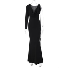 Load image into Gallery viewer, Women Clothing Autumn Winter Sexy Solid Color One Shoulder Slim Dress