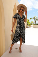 Load image into Gallery viewer, Summer Sexy Chiffon Printed V-neck Dress Ruffled Beach Dress