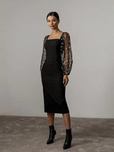 Load image into Gallery viewer, Women Concise Elegant Embroidery Stitching Hip Dress