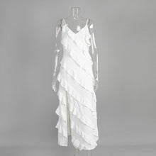 Load image into Gallery viewer, Patchwork Ruffled Sling Maxi Dress Summer Sexy Slit Slim Fitting