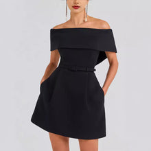 Load image into Gallery viewer, Spring Summer Waist Belt Off Shoulder Dress Casual Party Dress Dress Women