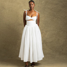 Load image into Gallery viewer, Women Clothing Solid Color Dress off the Shoulder Strap Sleeveless Large Dress