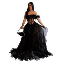 Load image into Gallery viewer, Women Wear Solid Color Sleeveless Corset Mesh Maxi Dress Dress