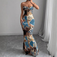 Load image into Gallery viewer, Summer Women Clothing Sexy Pure Want to Print Tube Top Sleeveless Backless Dress