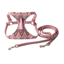 Load image into Gallery viewer, Boho Tassel Dog Harness and Leash Set Adjustable Tribal Pattern Puppy Vest