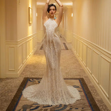 Load image into Gallery viewer, Chinese Retro Morning Gowns Bridal Wedding Toast Dress White Dress Cheongsam Slim Fit Evening Dress