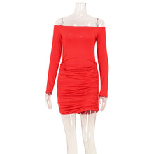 Load image into Gallery viewer, Women Clothing off Neck Waist Tight Sexy Hip Wrapped Dress