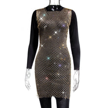 Load image into Gallery viewer, Rhinestone Fishnet Top Summer Popular Mesh Rhinestone Women Clothing Short Sleeve