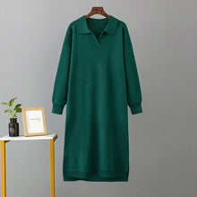 Load image into Gallery viewer, Autumn Winter Polo Collar Base Knitting Loose Solid Color Women Dress
