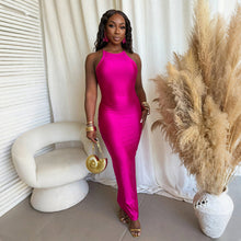 Load image into Gallery viewer, Women Slim Fit Halter Solid Color Long Dress