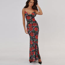 Load image into Gallery viewer, Spring Fashionable Sexy V neck Elegant All Match Slim Fit Long Printed Cami Dress for Women