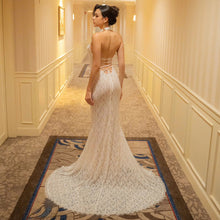 Load image into Gallery viewer, Chinese Retro Morning Gowns Bridal Wedding Toast Dress White Dress Cheongsam Slim Fit Evening Dress