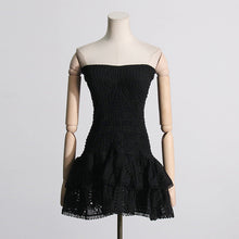 Load image into Gallery viewer, Spring Sexy Sexy Elastic Waist Tube Top Embroidered Ruffled Short Dress for Women