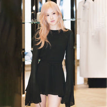 Load image into Gallery viewer, Fall Women Clothing Sexy Park Caiying Same Crew Neck Trumpet Long Sleeve Mesh Dress