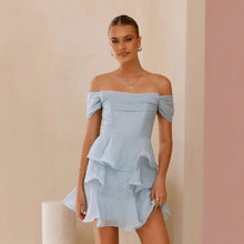Load image into Gallery viewer, Summer Sexy Tube Top Backless Solid Color Tiered Dress