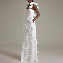 Load image into Gallery viewer, High Grade Stitching Floral Summer White Slim Fit Slim Backless Dress Women
