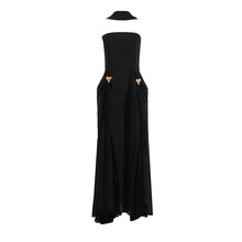 Load image into Gallery viewer, Elegant Autumn Slim Tube Top Twisted Buckle Ribbon Dress