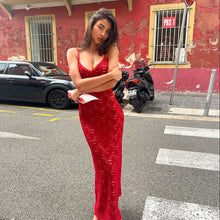 Load image into Gallery viewer, Women Clothing Summer Street Sexy High Class Elegant Hanging Slim Strap Dress