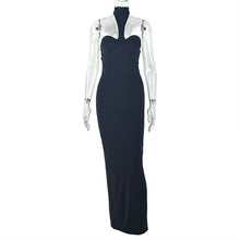 Load image into Gallery viewer, Slim Fit Solid Color Women Halter Sleeveless Hip Dress Sexy Backless Corset Maxi Dress