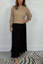 Load image into Gallery viewer, New Autumn Winter Women round Neck Top Sunken Stripe Pleated Dress