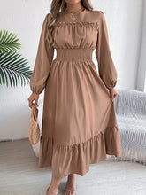 Load image into Gallery viewer, Autumn Winter Solid Color Elegant Wooden Ear Cinched Pleated Maxi Dress Women Clothing