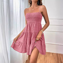 Load image into Gallery viewer, Women Clothing Summer off Neck Camisole Solid Color All Matching Texture Dress