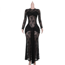Load image into Gallery viewer, Fall Type Hip Sexy See through Slim Lace Dress Women
