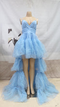 Load image into Gallery viewer, Sexy Strap Wedding Dress Blue Long Tail High Waist Tail Wedding Bridesmaid Dress