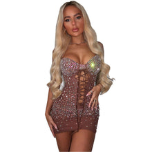 Load image into Gallery viewer, Sexy Slim Rhinestone Tied Dress