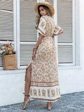 Load image into Gallery viewer, Women Bohemian Beige Printed Dress Long Tassel