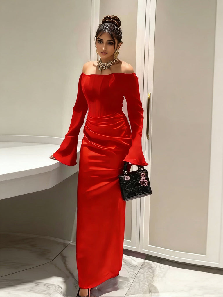 Women Clothing Tube Top Wedding Dress Toast Clothing Light Luxury Engagement Wedding Dinner after Slit Hemline at Hem