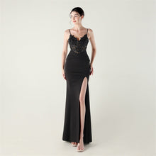 Load image into Gallery viewer, Satin Cloth Applique Bead Tube Boning Corset Waist Tight Folding Craft Evening Dress Strapless Sexy Dinner Social