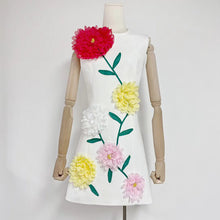 Load image into Gallery viewer, Personalized Minority Chic Short Dress Autumn Patchwork Three Dimensional Floral Design Slim Fit Slimming Dress Women
