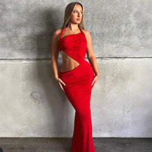 Load image into Gallery viewer, Women Clothing Summer Sexy Braid Rope Halter Cut out Slim Sleeveless Dress