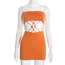 Load image into Gallery viewer, Women Clothing Spring Sexy Package Hip Hollow Out Cutout out Strap Tube Top Short Sleeveless Dress