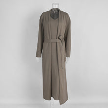 Load image into Gallery viewer, Women Knitted Long Sleeve Cardigan Sling Dress Set Autumn Soft Blouse