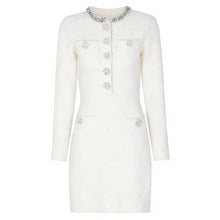 Load image into Gallery viewer, Spring Autumn Classic Knitted Net Red Popular Slim Fit Slimming Rhinestone Dress