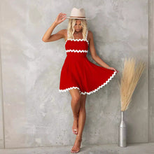 Load image into Gallery viewer, Summer Fresh Sweet Solid Color Sexy Strap Short Dress