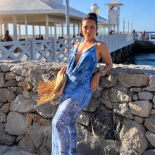 Load image into Gallery viewer, Sexy Deep V Plunge Strap Printed Slim Fit Maxi Dress Dress